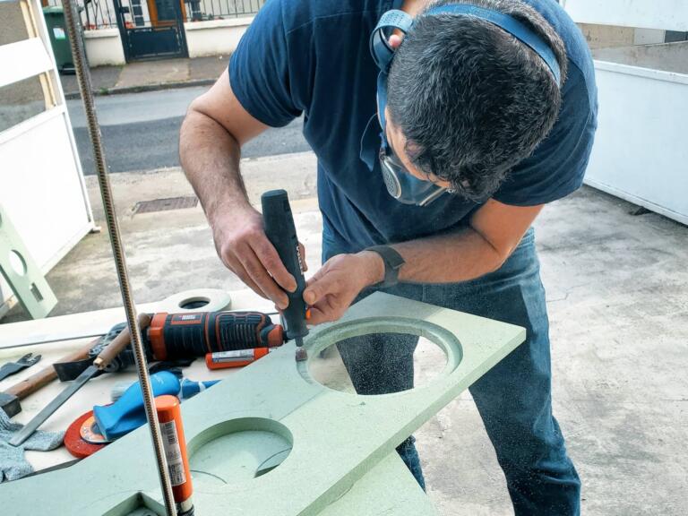 Fabrication des enceintes LEMG Studio : Perfectionnement, défonçage du MDF