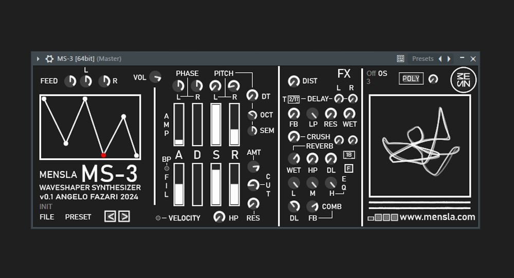 Synthétiseur - Mensla lance le synthétiseur Waveshaper Ms-3 gratuit avec effets intégrés