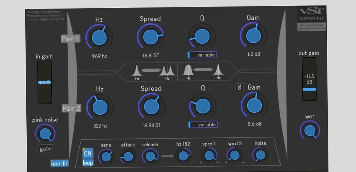 plugin - Nusofting lance Filter4tongue Free, un plugin de filtre Fx expérimental pour Windows