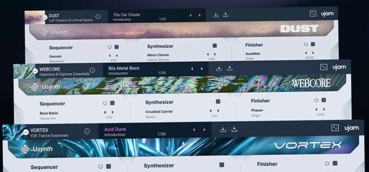 synthétiseurs - Ujam dévoile 3 nouveaux synthétiseurs virtuels : Usynth Dust, Usynth Vortex et Usynth Webcore